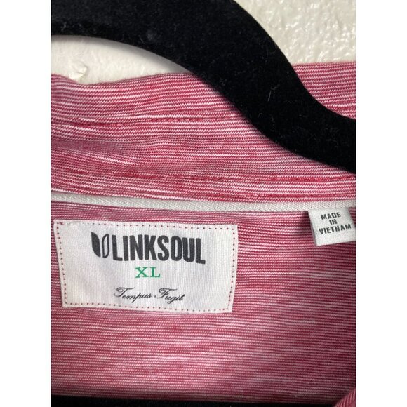 LINKSOUL Men's Polo Shirt Size XL Red Short sleeve Golf Performance Cotton - Picture 3 of 13